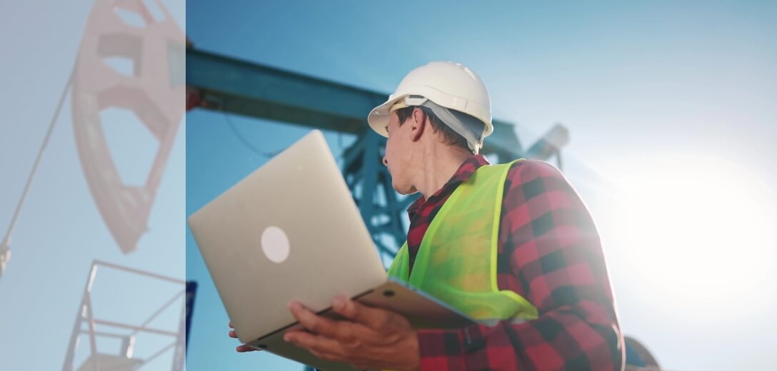 Men Holding His Laptop Image