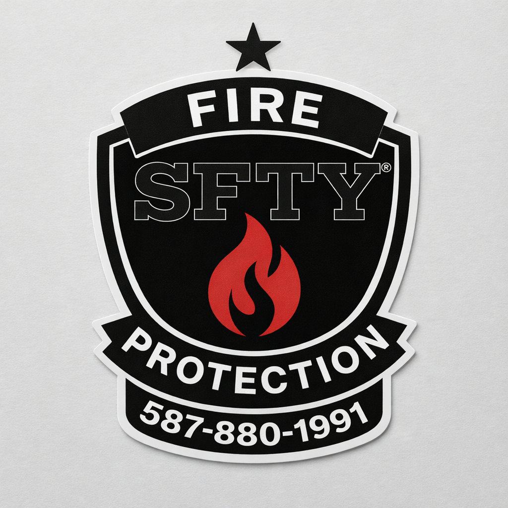 Fire extinguishers in a workplace
